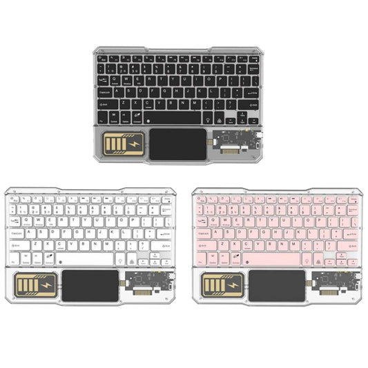 KB-333 RGB Backlit Wireless Bluetooth Keyboard Cell Phone Tablet Laptop Compatible Keypad(Pink) by buy2fix