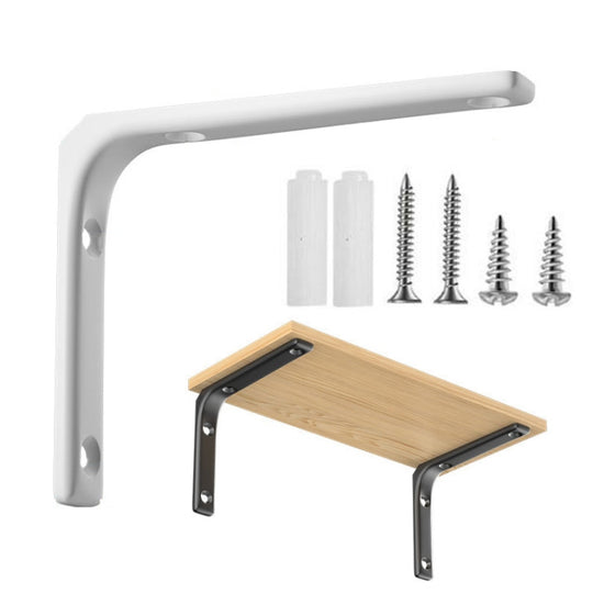 150x125mm Arc Triangle Bracket Stainless Steel I Type Support Holder With Screw(White)