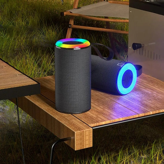 Wireless Bluetooth Speaker with RGB Light Portable Waterproof Small Audio(Orange Red) - Desktop Speaker by buy2fix | Online Shopping UK | buy2fix
