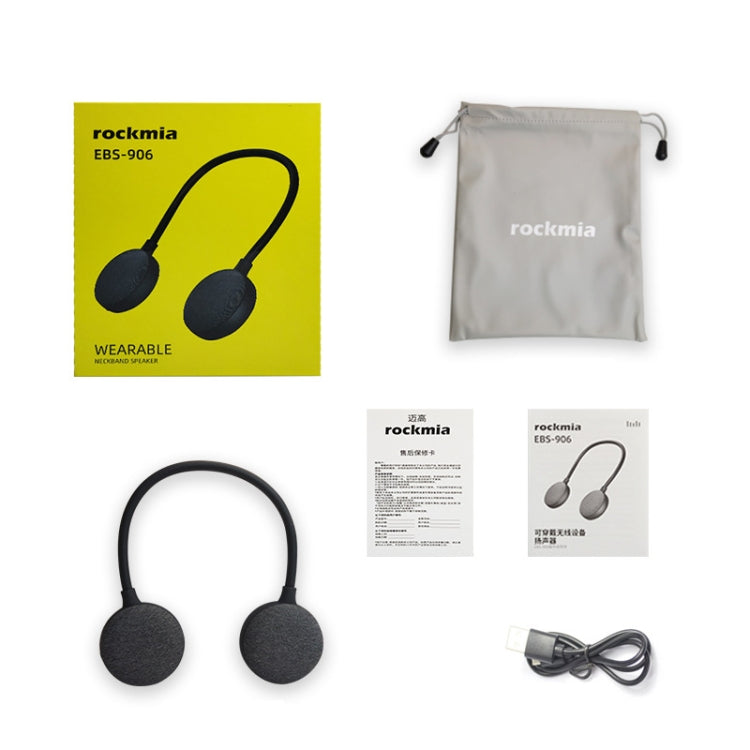 ROCKMIA  EBS-906 Neckband Bluetooth Speaker Waterproof Music Player Built-in Microphone(Grey) - Mini Speaker by ROCKMIA | Online Shopping UK | buy2fix