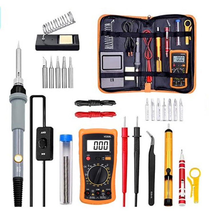 16-in-1 US Plug 60W Adjustable Temperature Soldering Iron Set with VC830L Digital Multimeter - Soldering Iron Set by buy2fix | Online Shopping UK | buy2fix