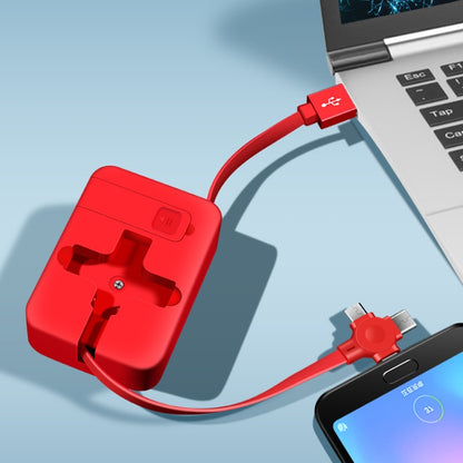 5-In-1 Telescopic Multifunctional Charging Cable Phone Bracket Function With Makeup Mirror(Red) by buy2fix
