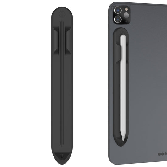 AhaStyle PT112 For Apple Pencil 1 / 2 Handwritten Pen Silicone Storage Groove Magnetic Silicone Pen Holder(Black)