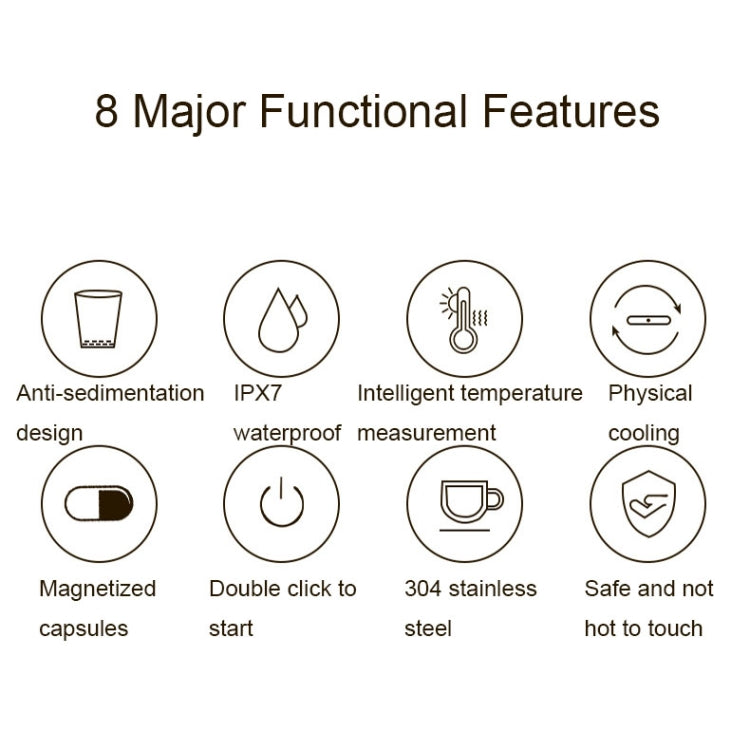 JB-01 Intelligent Temperature Measuring Magnetic LCD Digital Display Automatic Mixing Cup(White) - Coffee Machine & Accessories by buy2fix | Online Shopping UK | buy2fix