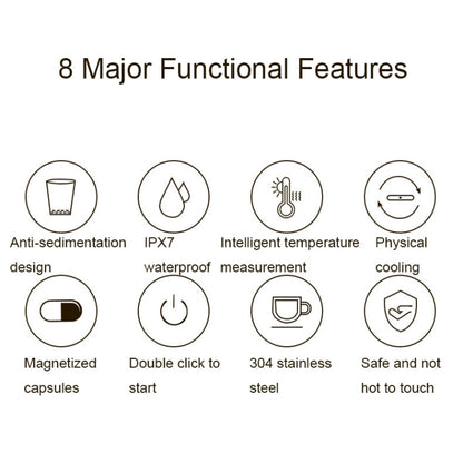 JB-01 Intelligent Temperature Measuring Magnetic LCD Digital Display Automatic Mixing Cup(White) - Coffee Machine & Accessories by buy2fix | Online Shopping UK | buy2fix