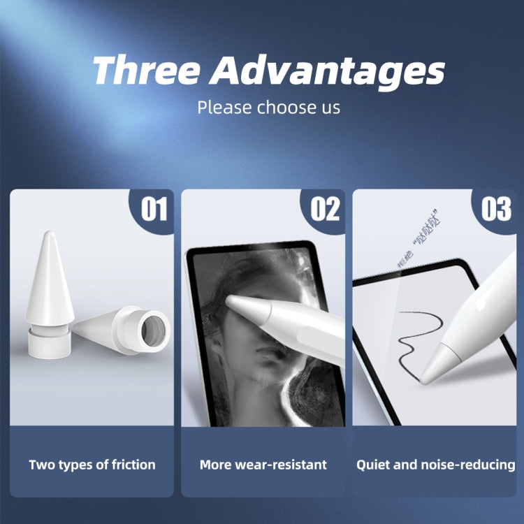 For Apple Pencil 1 / 2 Generation Replacement Tip Double Damping Anti-slip Modified Nib 2H by buy2fix