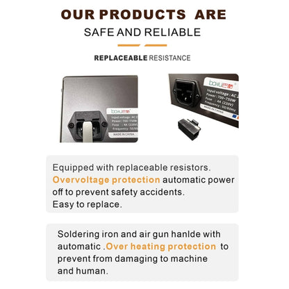 Baku BA-909D+ 750W 3 in 1 Hot Air Soldering Station Screen Remover for Mobile Phone EU Plug 220V - Soldering Iron Set by Baku | Online Shopping UK | buy2fix