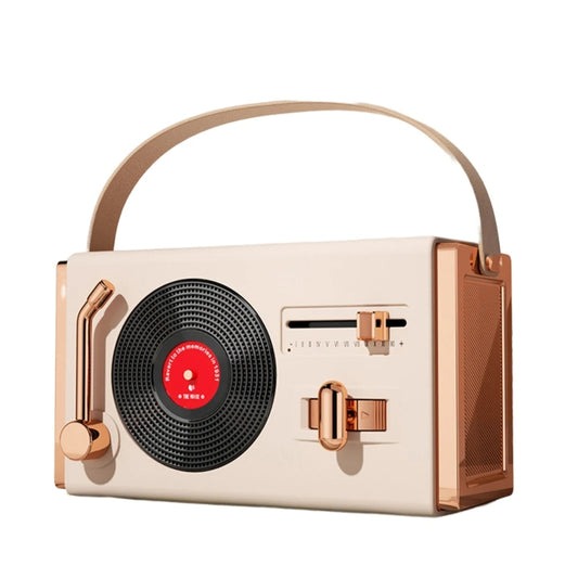 C220 Multifunctional Vinyl Record Player Speaker Portable Handheld Mini Retro Audio, Color: Ivory White - Mini Speaker by buy2fix | Online Shopping UK | buy2fix