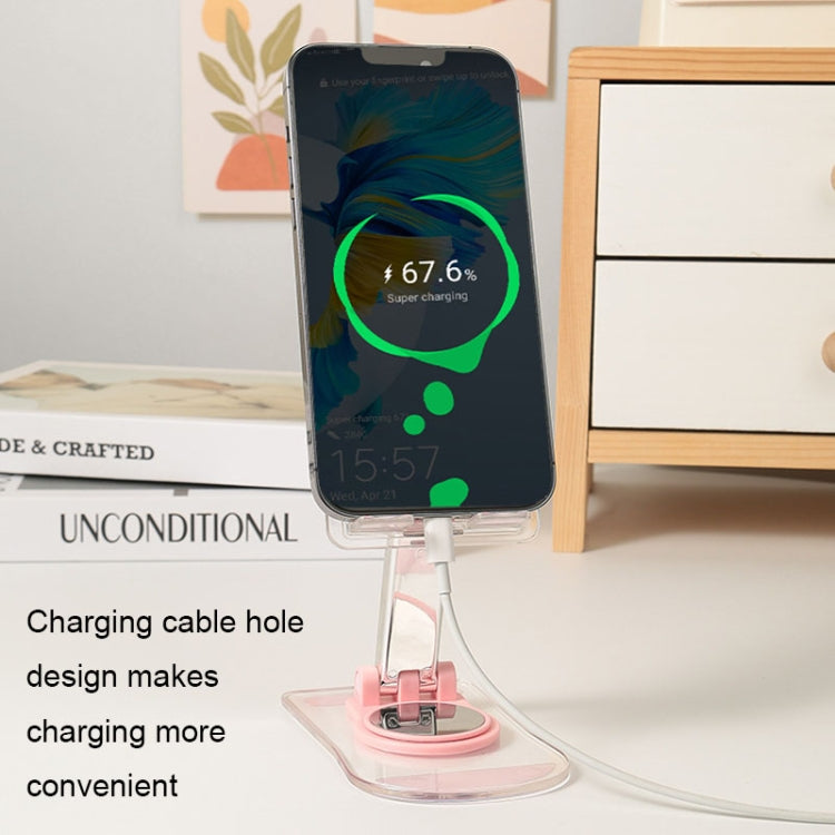KF-Z12 Acrylic Foldable Desktop Phone Holder Colorful Lazy Tablet Stand, Color: Pink - Desktop Holder by buy2fix | Online Shopping UK | buy2fix