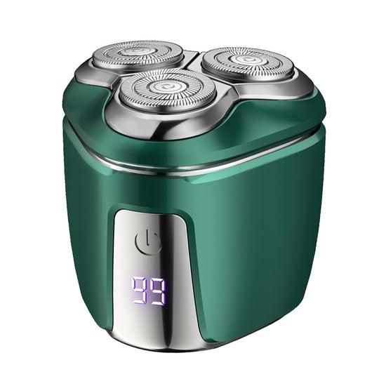 Mini Magnetic Head Shaver Smart LED Display Electric Shaver, Color: Green