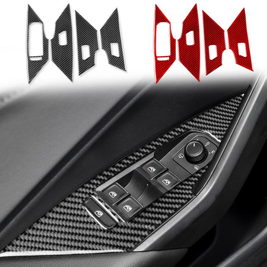 For Volkswagen Sagitar 2019-2023 4pcs /Set Left-hand Drive Lift Button Sticker(Black) - Car Interior Mouldings by buy2fix | Online Shopping UK | buy2fix