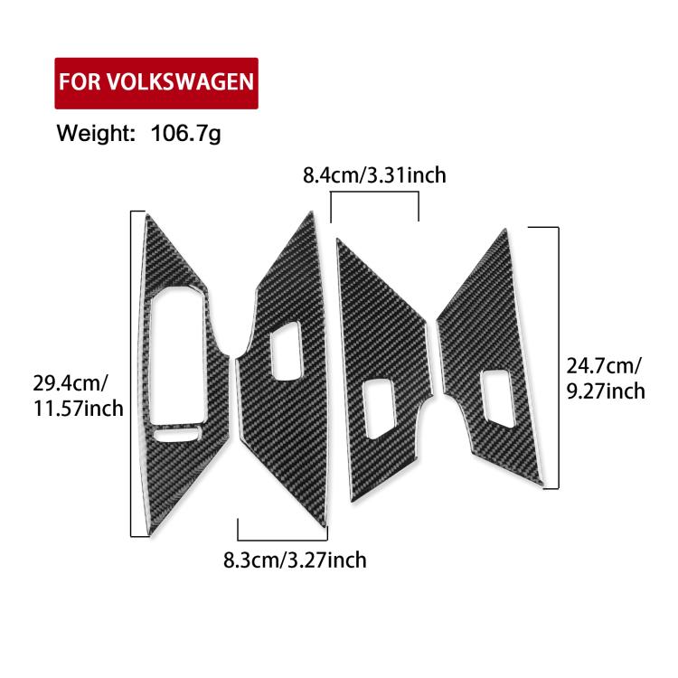 For Volkswagen Sagitar 2019-2023 4pcs /Set Left-hand Drive Lift Button Sticker(Black) - Car Interior Mouldings by buy2fix | Online Shopping UK | buy2fix