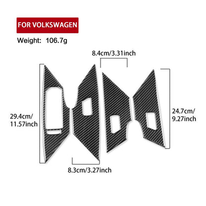 For Volkswagen Sagitar 2019-2023 4pcs /Set Left-hand Drive Lift Button Sticker(Red) - Car Interior Mouldings by buy2fix | Online Shopping UK | buy2fix