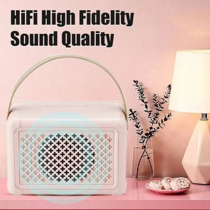 Portable Bluetooth Speaker Home Mini Karaoke Audio, Style: Microphone+Speaker(Pink) - Mini Speaker by buy2fix | Online Shopping UK | buy2fix