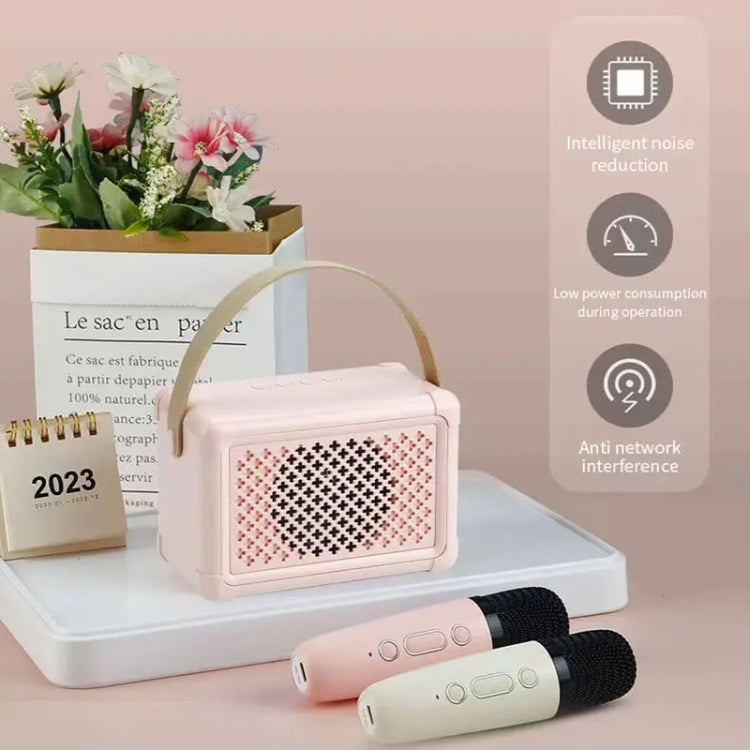 Portable Bluetooth Speaker Home Mini Karaoke Audio, Style: Microphone+Speaker(Pink) - Mini Speaker by buy2fix | Online Shopping UK | buy2fix