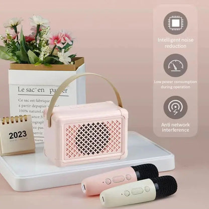 Portable Bluetooth Speaker Home Mini Karaoke Audio, Style: Microphone+Speaker(Pink) - Mini Speaker by buy2fix | Online Shopping UK | buy2fix