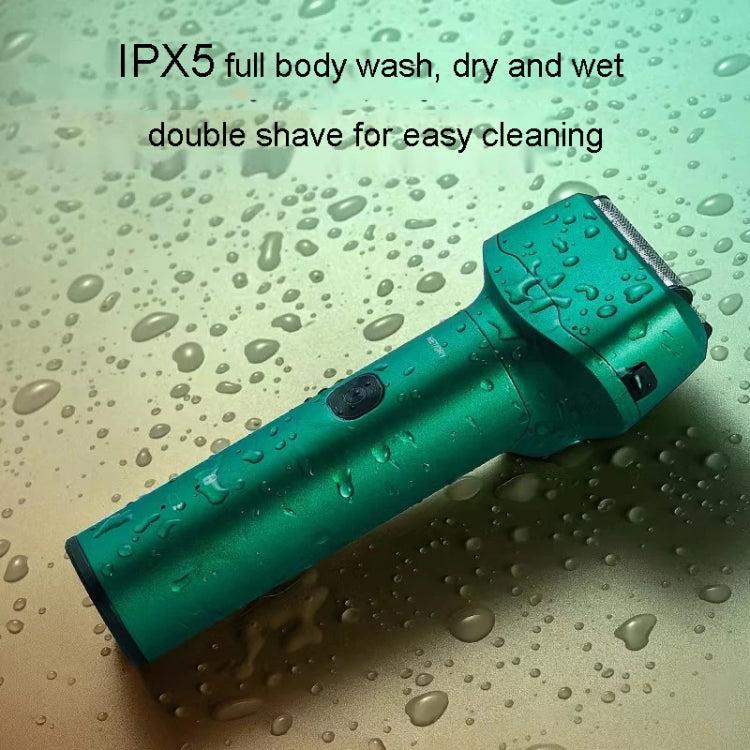 Men Reciprocating 3-Blade Rechargeable Shaver Washable Portable Beard Razor(Gray) by buy2fix