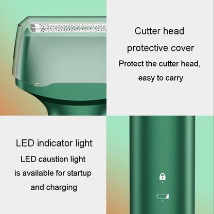 Men Reciprocating 3-Blade Rechargeable Shaver Washable Portable Beard Razor(Gray) by buy2fix