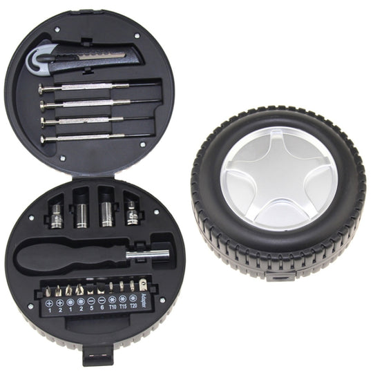 20 In 1 Tire Shaped Tool Set Home Hardware Utility Combinations(Black)