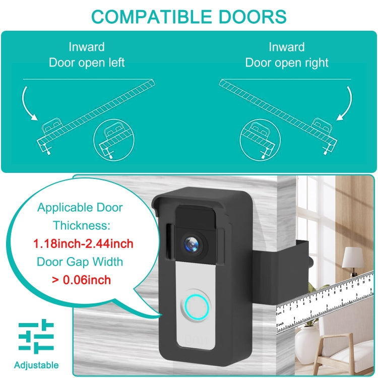 For Blink / Google Ring Doorbell Device Universal Door Overhead Bracket Anti-theft Adjustable by buy2fix