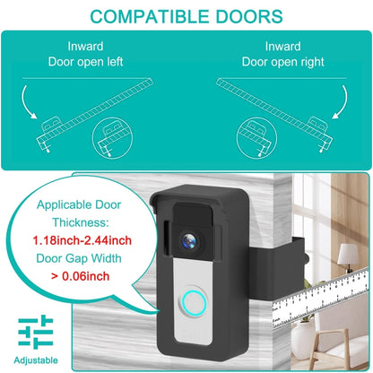 For Blink / Google Ring Doorbell Device Universal Door Overhead Bracket Anti-theft Adjustable by buy2fix