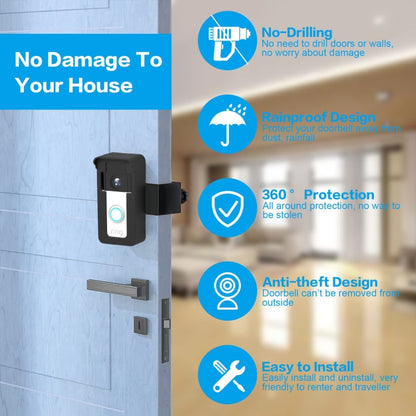 For Blink / Google Ring Doorbell Device Universal Door Overhead Bracket Anti-theft Adjustable by buy2fix