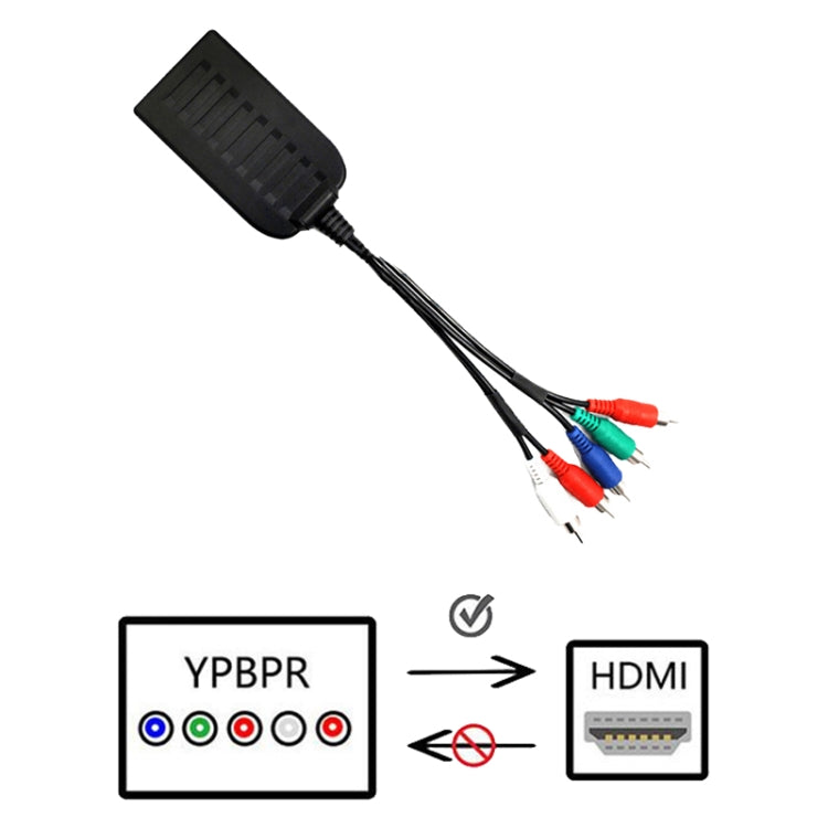 1080P Component To HDMI Adapter Cable YPbPr To HD Interface HD Converter(Black) by buy2fix