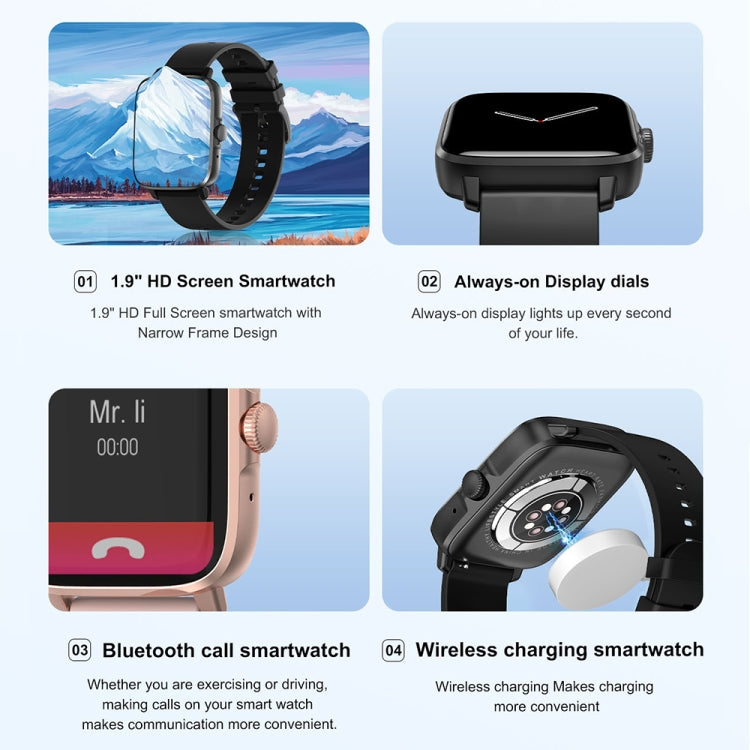 DT102 1.9-Inch Heart Rate/Blood Oxygen Monitoring Bluetooth Call Watch With NFC Function, Color: Silver - Smart Watches by buy2fix | Online Shopping UK | buy2fix