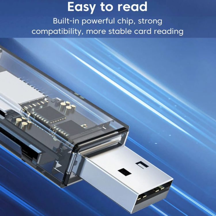 OTG Converter USB To SD/TF 2 In 1 Multi-Function Transparent Card Reader by buy2fix
