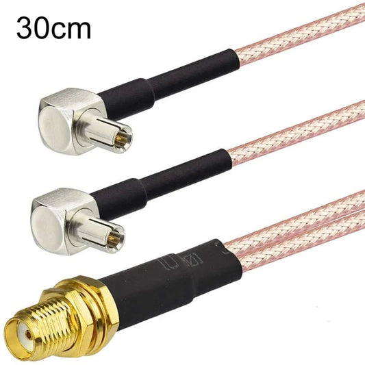 SMA Female To 2 TS9 R WiFi Antenna Extension Cable RG316 Extension Adapter Cable(30cm) by buy2fix