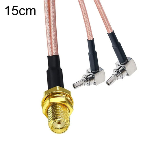 RP-SMA Female To 2 CRC9 R WiFi Antenna Extension Cable RG316 Extension Adapter Cable(15cm) by buy2fix