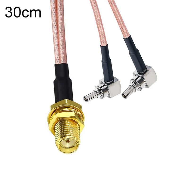 RP-SMA Female To 2 CRC9 R WiFi Antenna Extension Cable RG316 Extension Adapter Cable(30cm) by buy2fix