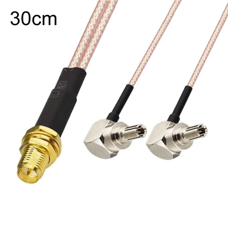 SMA Female To 2 CRC9 R WiFi Antenna Extension Cable RG316 Extension Adapter Cable(30cm) by buy2fix