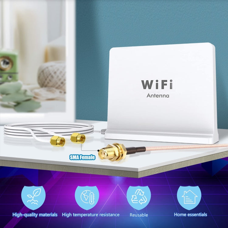 RP-SMA Female To 2 CRC9 R WiFi Antenna Extension Cable RG316 Extension Adapter Cable(15cm) by buy2fix