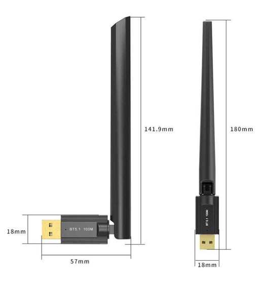 USB Bluetooth 5.1 Computer Adapter 100 Meters Receiving Transmitter by buy2fix