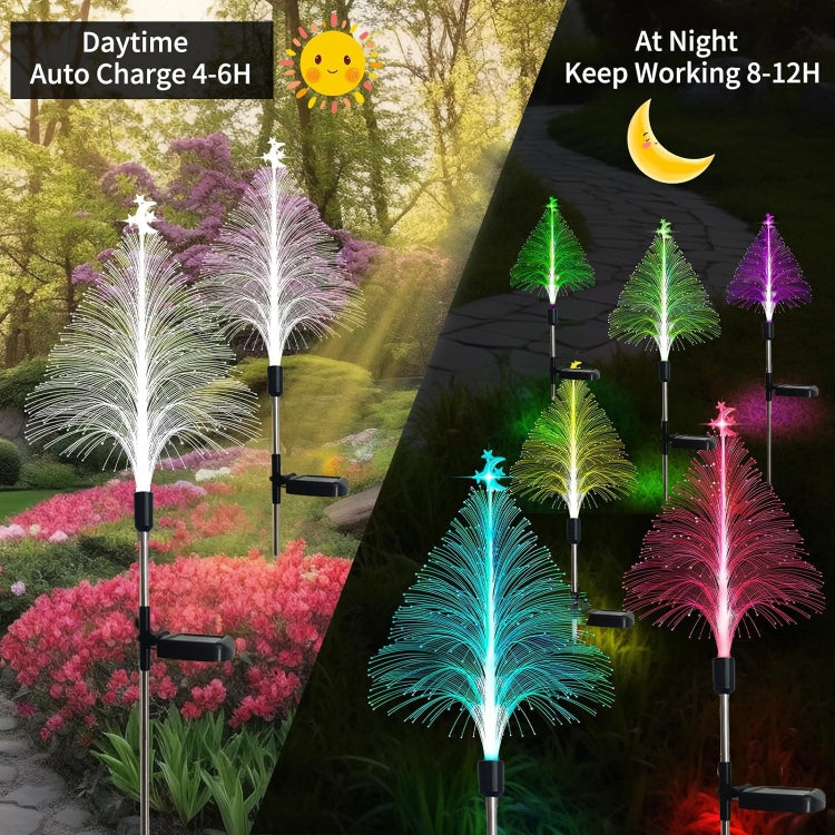 Star Moon Transparent Christmas Tree Solar Light Outdoor Atmosphere Lighting Outdoor Waterproof Glowing Festival Decorative Lamp by buy2fix