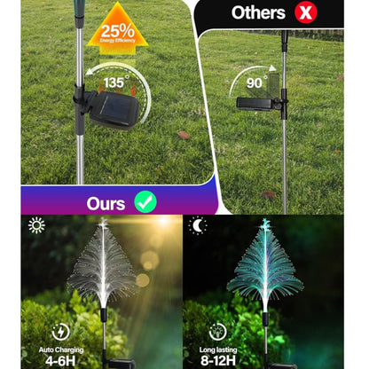 Star Moon Transparent Christmas Tree Solar Light Outdoor Atmosphere Lighting Outdoor Waterproof Glowing Festival Decorative Lamp by buy2fix