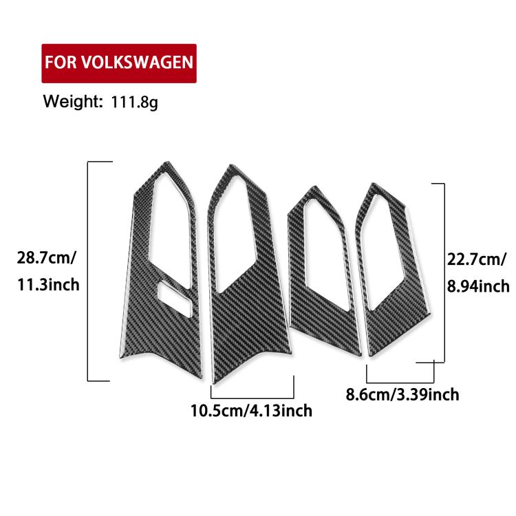 For Volkswagen Sagitar 2019-2023 4pcs /Set Left-hand Drive Door Handle Sticker(Red) - Car Interior Mouldings by buy2fix | Online Shopping UK | buy2fix