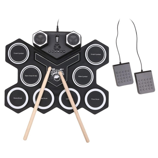 G6008 Desktop Drums With Sound Lithium Portable Drum Set Bluetooth Kids Practice Drum(Black) - Percussion Accessories by buy2fix | Online Shopping UK | buy2fix