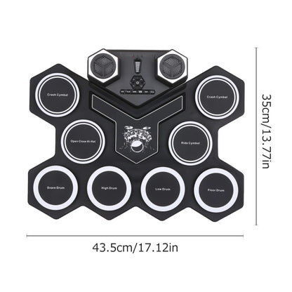 G6008 Desktop Drums With Sound Lithium Portable Drum Set Bluetooth Kids Practice Drum(Black) - Percussion Accessories by buy2fix | Online Shopping UK | buy2fix