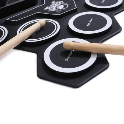 G6008 Desktop Drums With Sound Lithium Portable Drum Set Bluetooth Kids Practice Drum(Black) - Percussion Accessories by buy2fix | Online Shopping UK | buy2fix