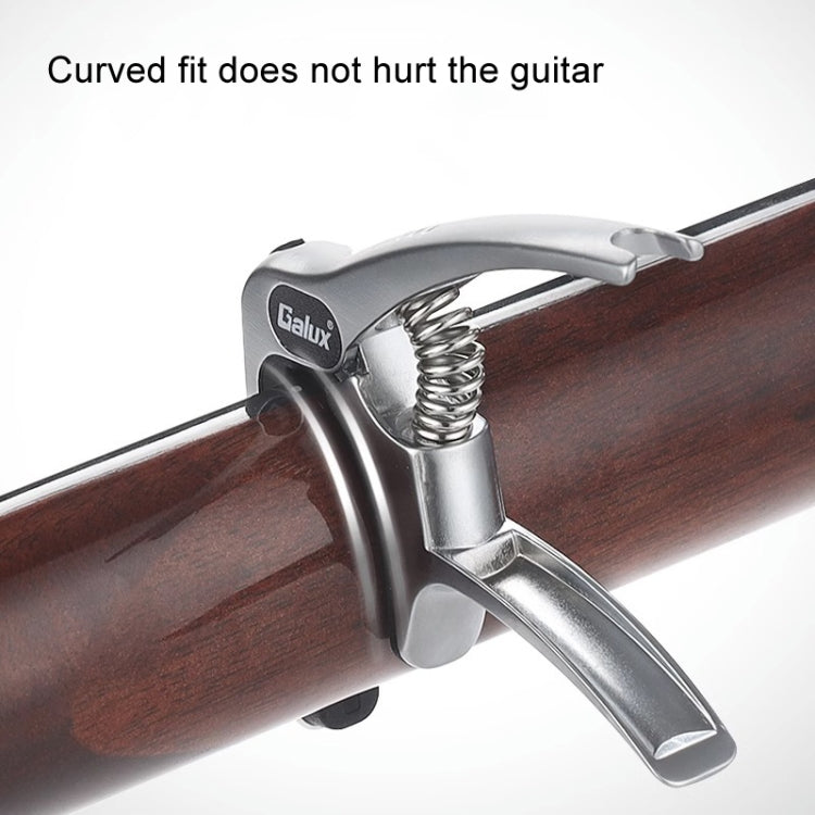 Galux GC501A Acoustic Guitar Pitch Clip Folk Ukulele Metal Clip With Storage Bag, Color: Dark Wood Pattern - Guitar Tuner Accessories by Galux | Online Shopping UK | buy2fix