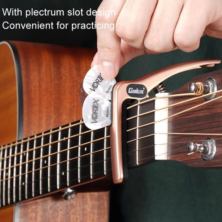 Galux GC501A Acoustic Guitar Pitch Clip Folk Ukulele Metal Clip With Storage Bag, Color: Dark Wood Pattern - Guitar Tuner Accessories by Galux | Online Shopping UK | buy2fix