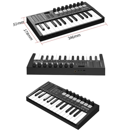 MD02 25 Key USB Keyboard And Drum Pad MIDI Controller Keyboard Piano(Black) - Keyboard Accessories by buy2fix | Online Shopping UK | buy2fix