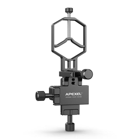 APEXEL APL-F003 Telescope Triaxial Metal Adapter Cell Phone Camera Eyepiece Connector(Black)