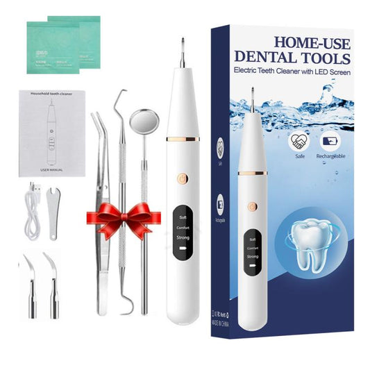 Ultrasonic Electric Dental Scaler Teeth Plaque Cleaner Dental Stone Removal With LED Light, Spec: Package A with Accessories - Teeth Whitening by buy2fix | Online Shopping UK | buy2fix