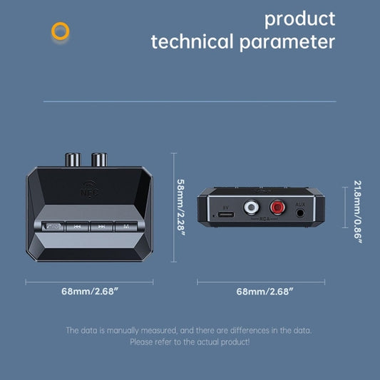 Bluetooth 5.3 Receiver NFC Function Stereo Amplifier To Wireless Adapter - Audio Receiver Transmitter by buy2fix | Online Shopping UK | buy2fix