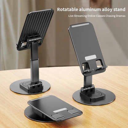 360 Degree Rotating Aluminum Alloy Phone Holder Desktop Telescopic Bracket(Black) - Desktop Holder by buy2fix | Online Shopping UK | buy2fix