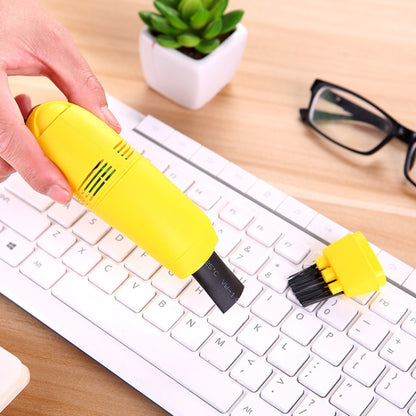 Mini USB Interface Keyboard Cleaning Brush Portable Computer Dust Remover(Yellow) by buy2fix