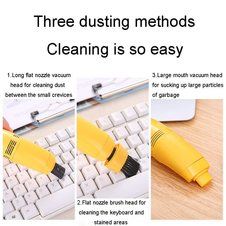 Mini USB Interface Keyboard Cleaning Brush Portable Computer Dust Remover(Yellow) by buy2fix
